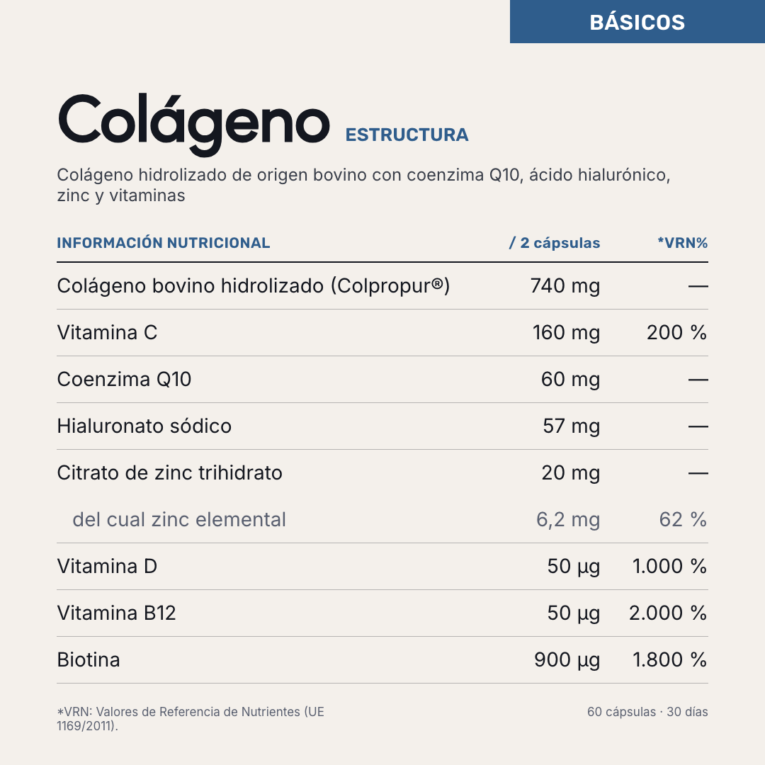 Colágeno — información nutricional