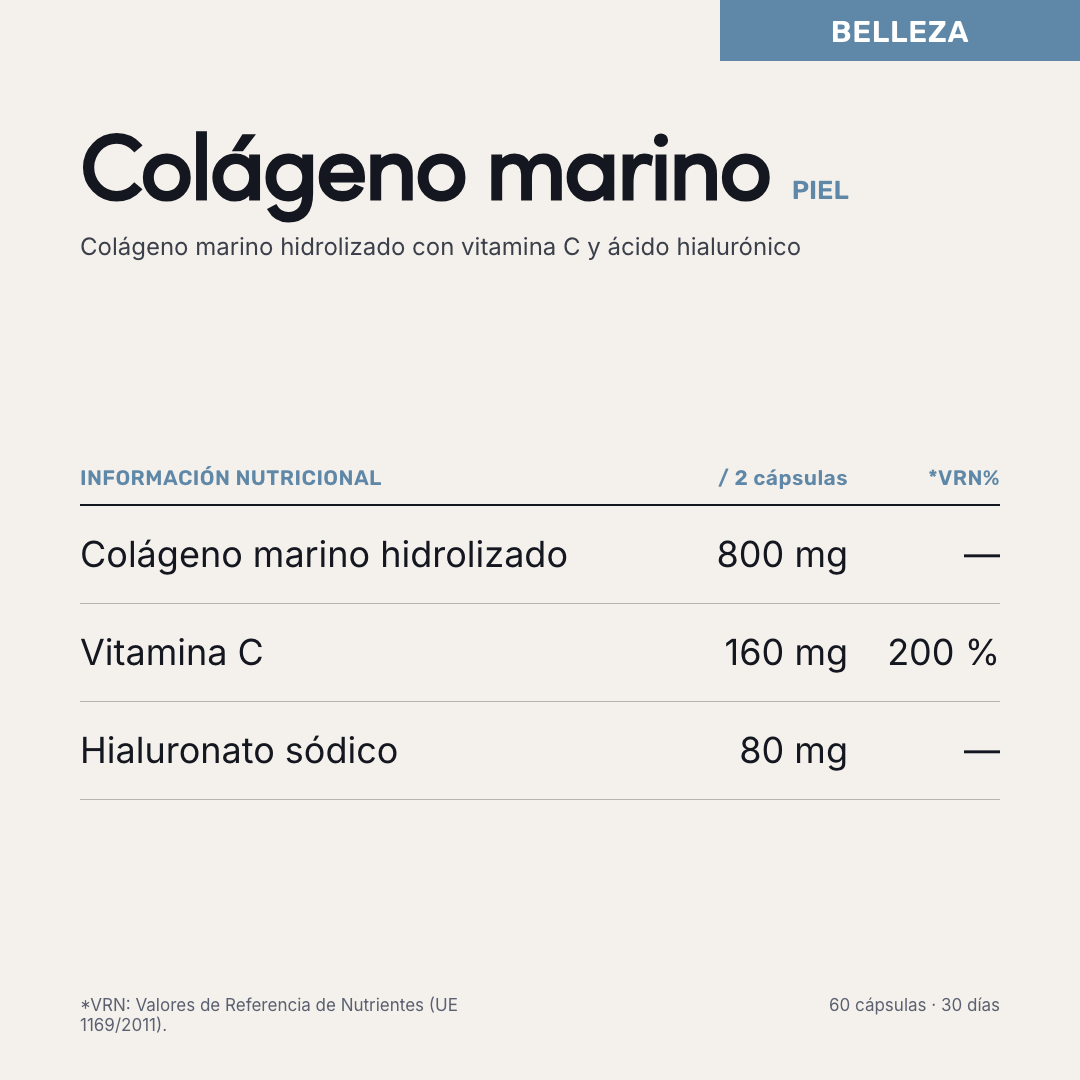 Colágeno marino — información nutricional