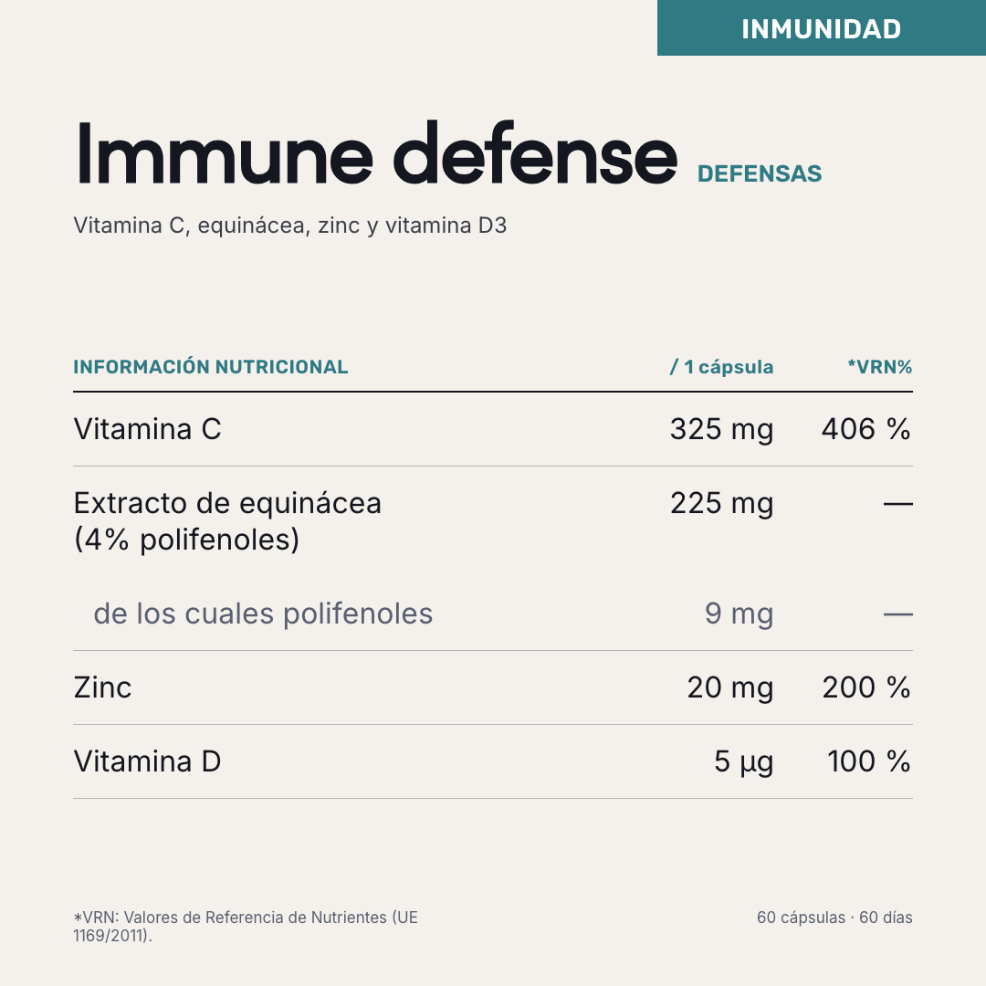 Immune Defense — información nutricional