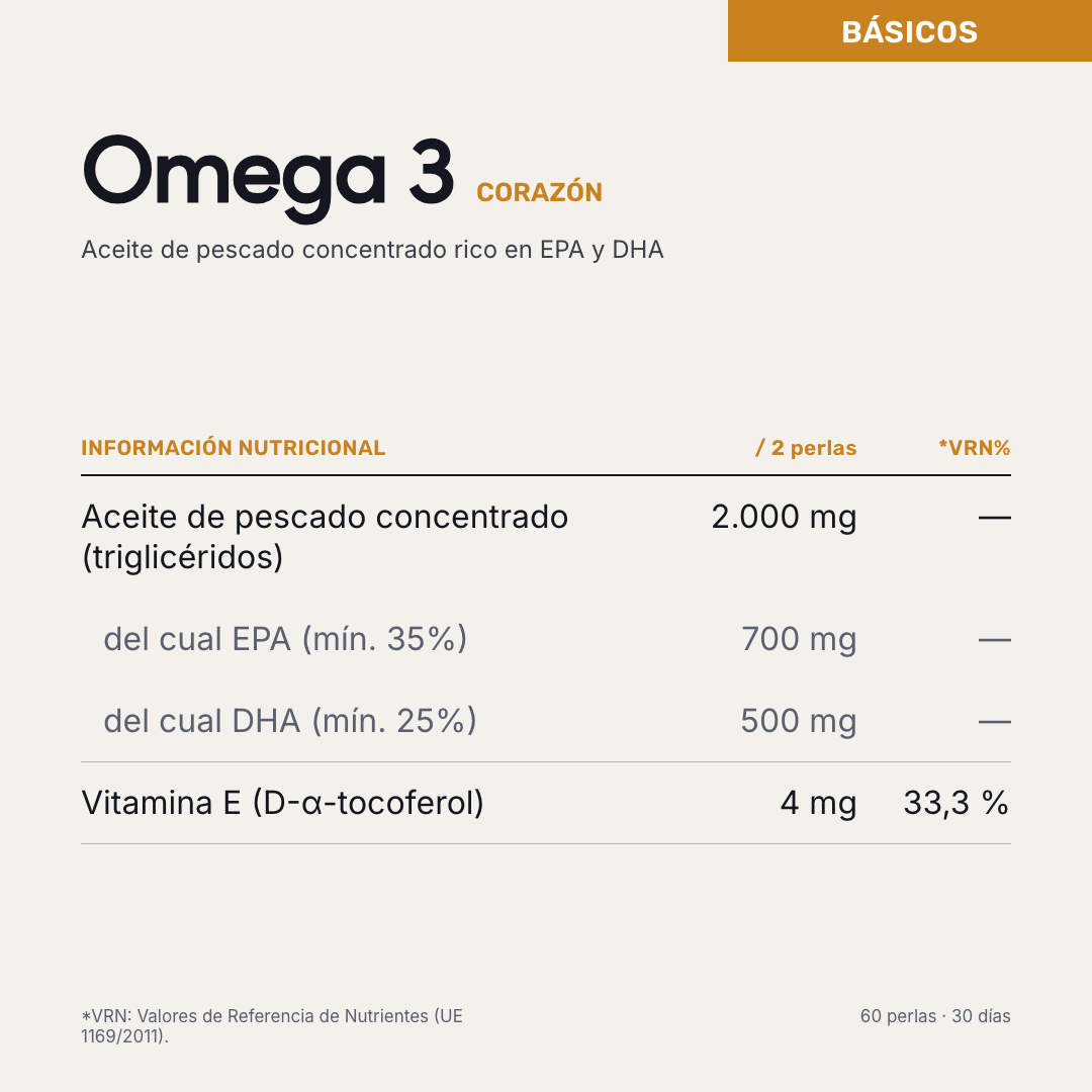 Omega 3 — información nutricional