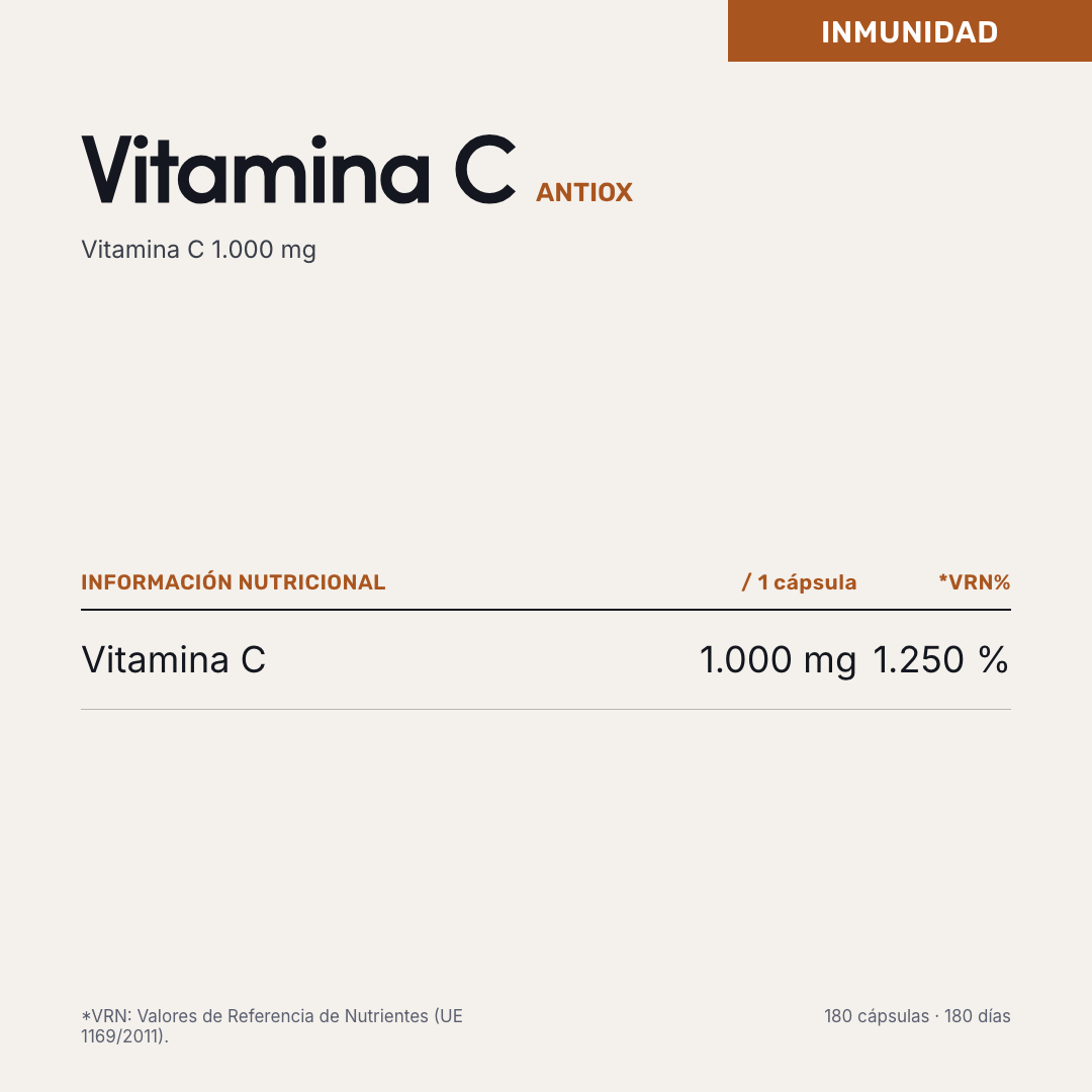 Vitamina C — información nutricional